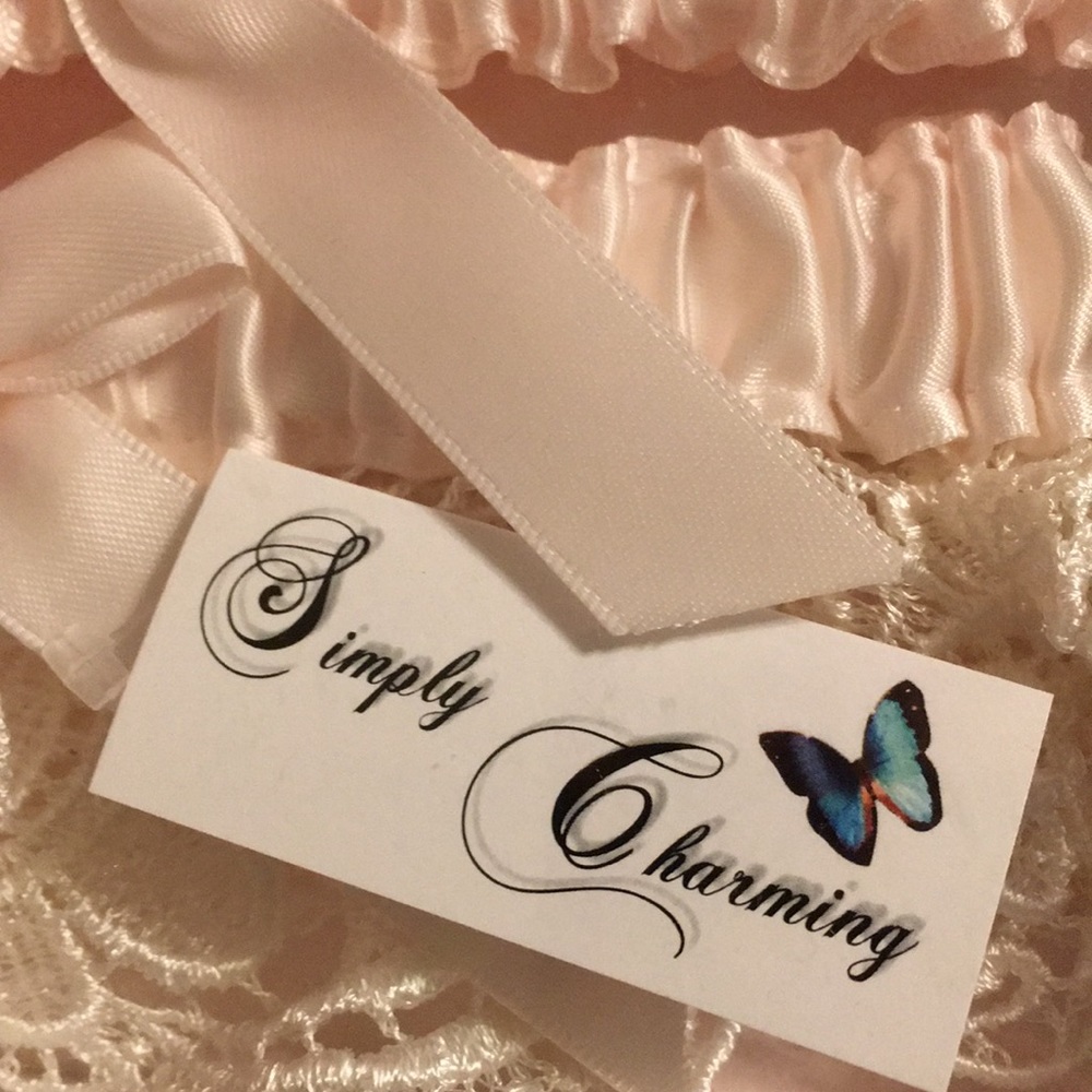 NWT Ivory and Blush Garter Set - Picture 4 of 4